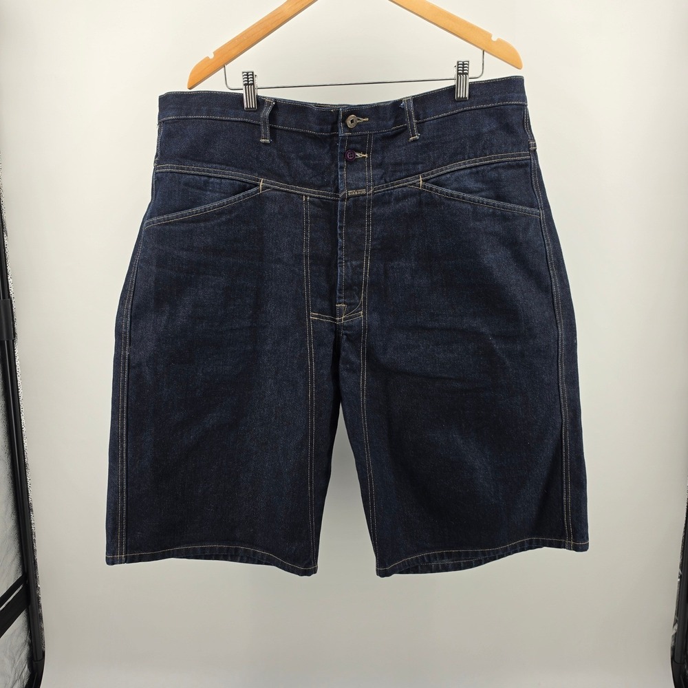 Marithe Francois Girbaud Brand-X Denim Shorts Mens 38x12" Indigo Loose Fit Baggy